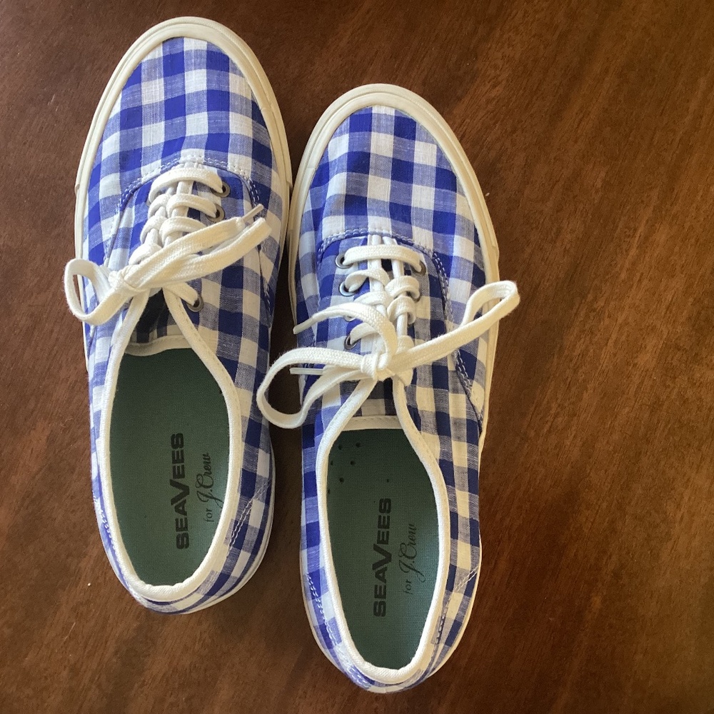 Vintage SeaVees Sneakers for J. Crew with GinghamPrint Women’s 9.5 Runs Small